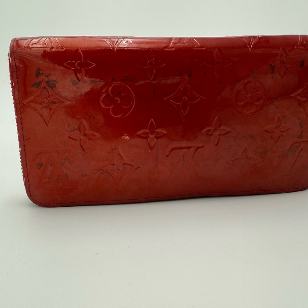 Louis Vuitton Red Embossed Leather Clutch